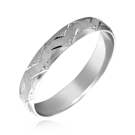Alliance Clotilde Ruban Plat Or Blanc - Alliances duo Famille | Marc Orian