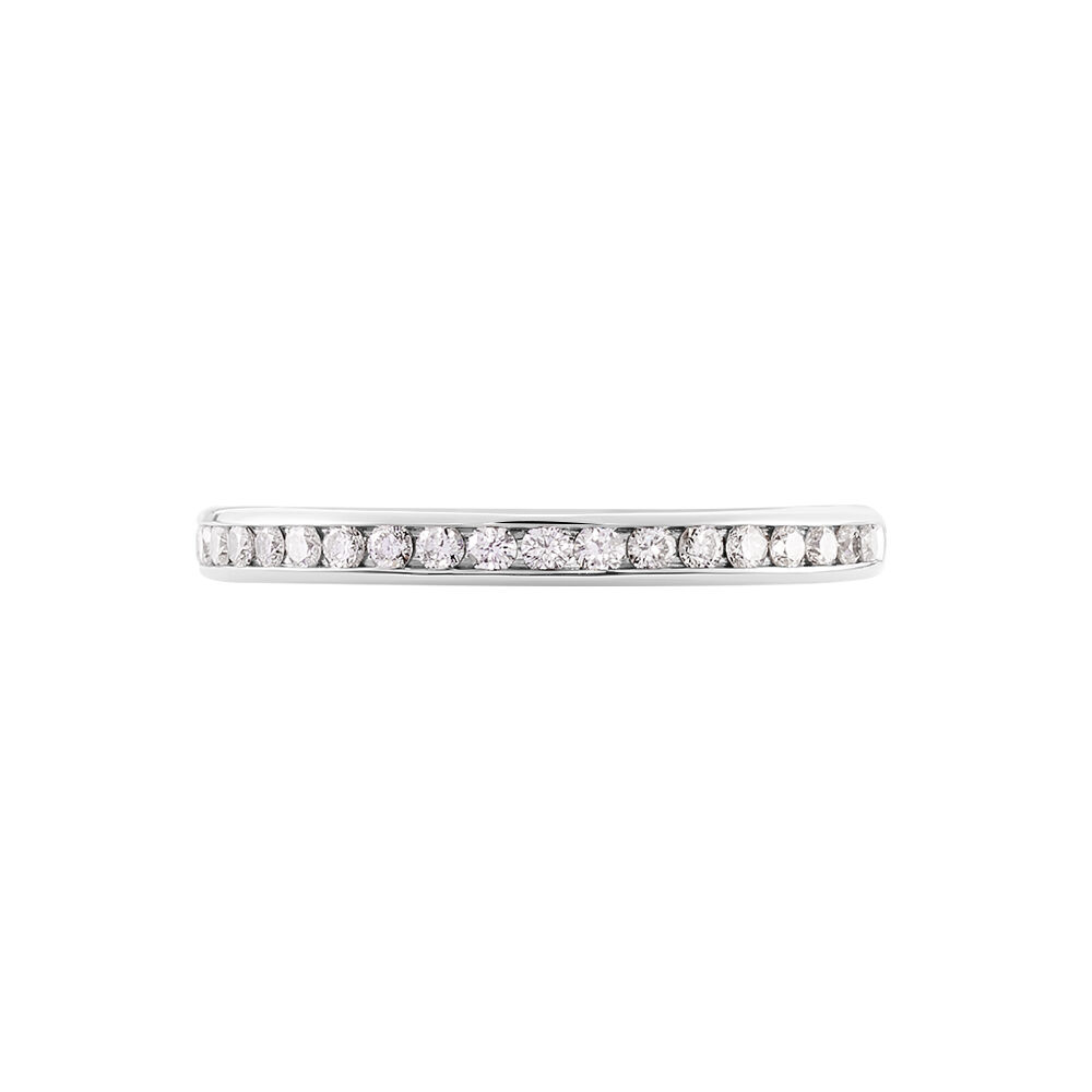 Alliance Laurie Demi-tour Or Blanc Diamant - Alliances avec pierres Femme | Marc Orian