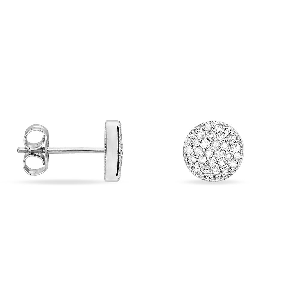 Boucles D'oreilles Puces Kristin Or Blanc Diamant - Puces Femme | Marc Orian