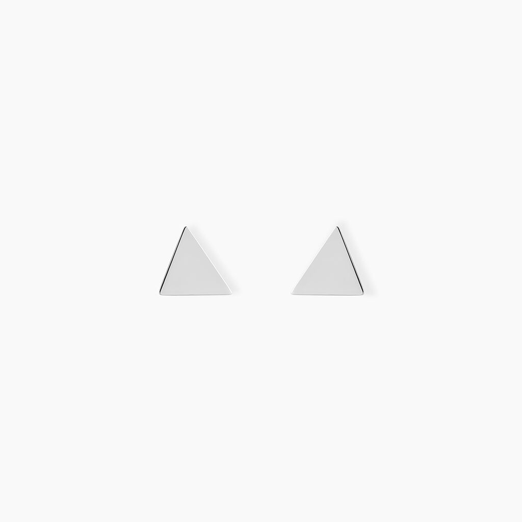 Boucles D'oreilles Puces Trilia Argent Blanc - Puces Femme | Marc Orian