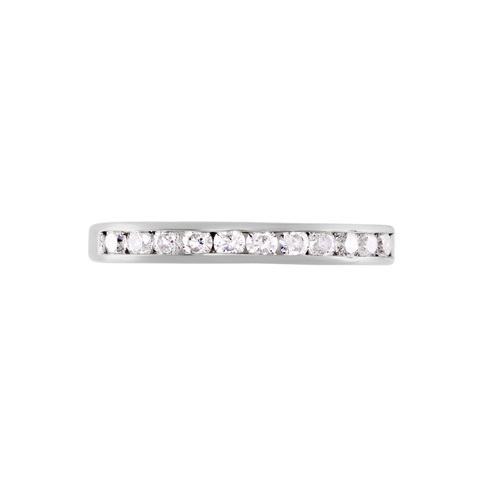 Demi Alliance Davila Or Blanc Oxyde - Alliances avec pierres Femme | Marc Orian