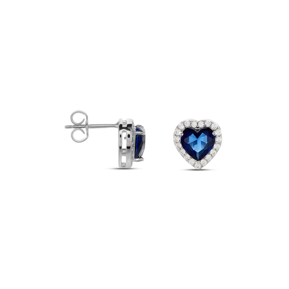 Boucles D'oreilles Puces Argent Blanc Sphinx Pierre - Puces Femme | Marc Orian