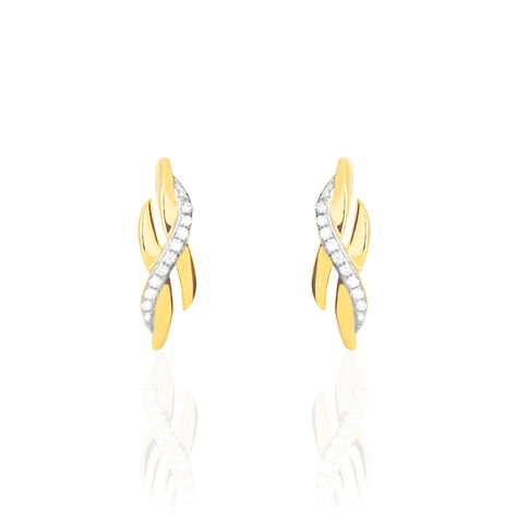 Boucles D'oreilles Puces Ester Or Jaune Diamant - Clous d'oreilles Femme | Marc Orian