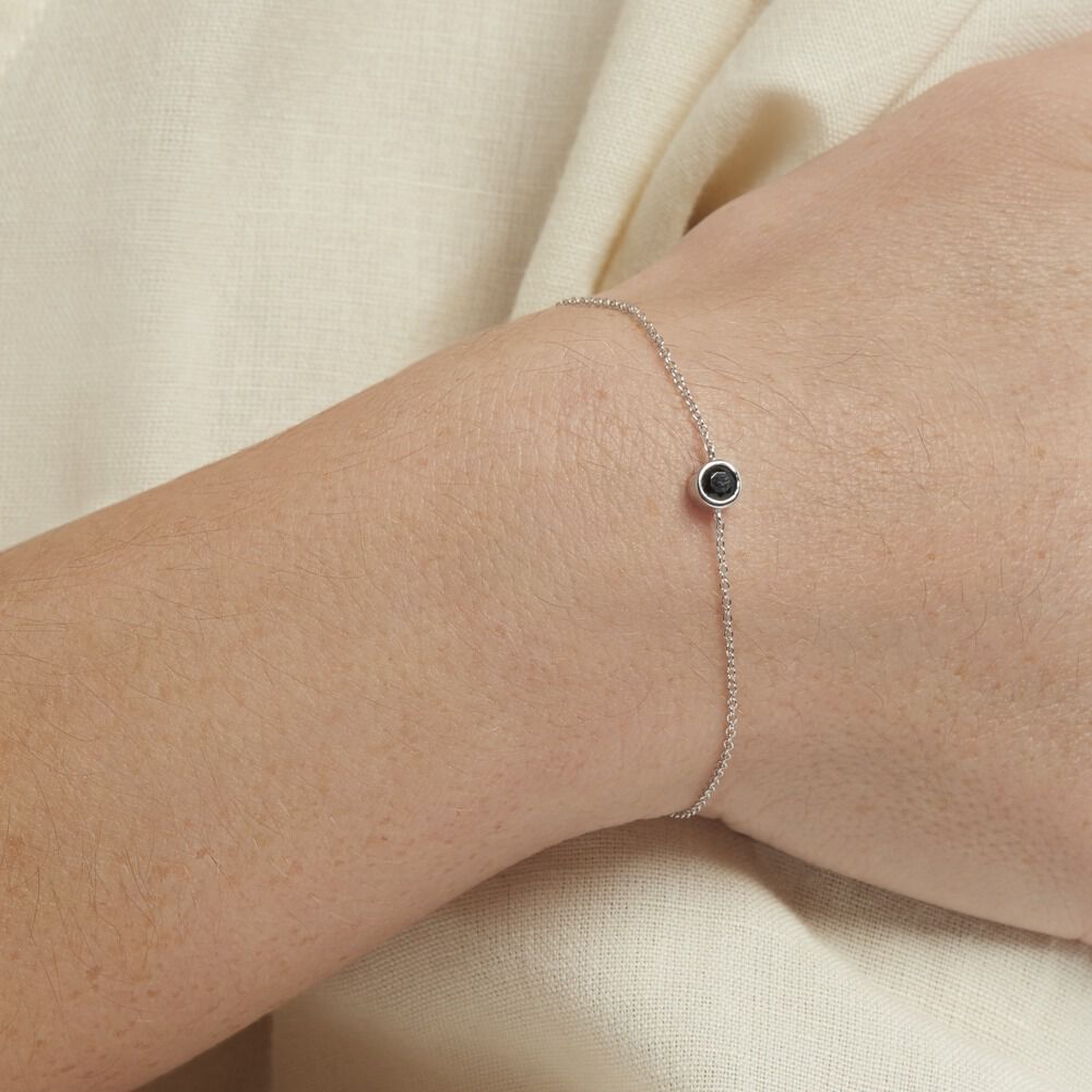 Bracelet Cadell Argent Blanc Oxyde De Zirconium Noir - Bracelets chaînes Femme | Marc Orian
