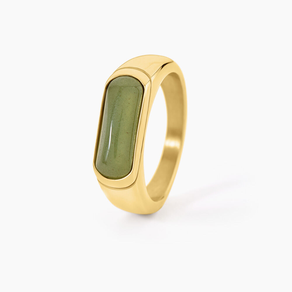 Bague Dannie Acier Jaune Aventurine - Bijoux fantaisie Femme | Marc Orian