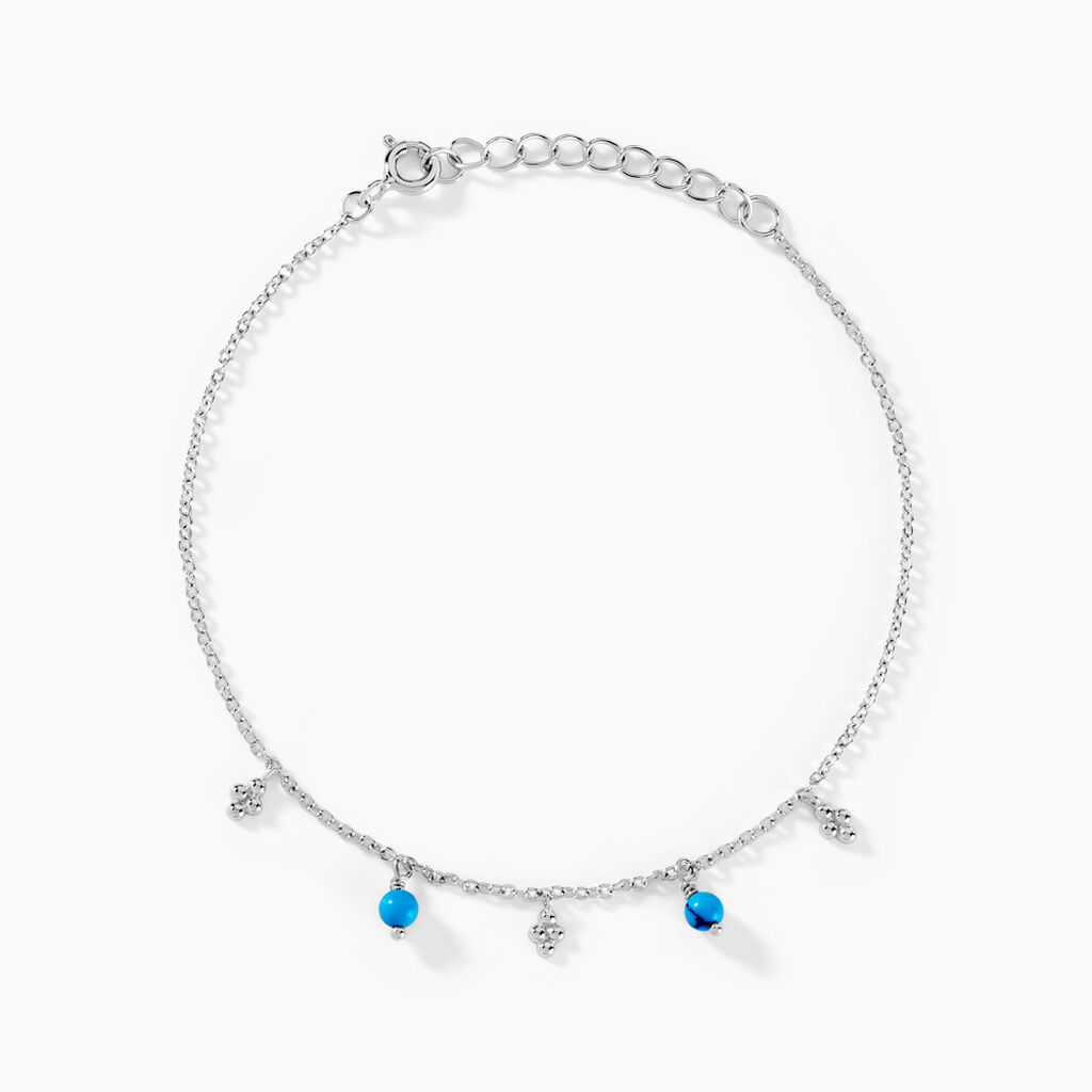 Bracelet Adiva Argent Blanc Turquoise - Bracelets fantaisie Femme | Marc Orian