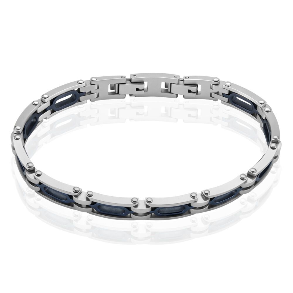 Bracelet Jourdan Wild Acier Blanc Et Bleu - Bracelets Homme | Marc Orian