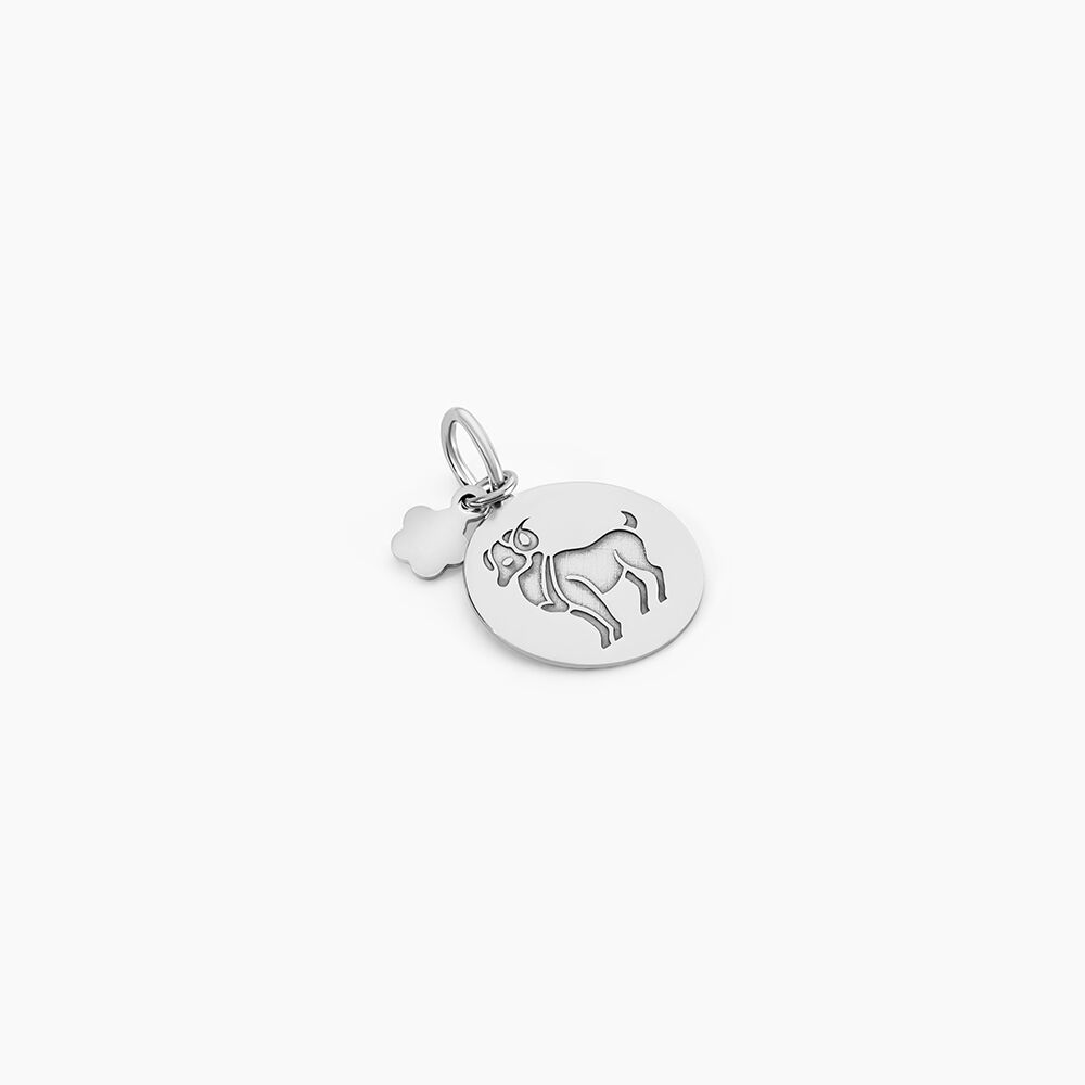 Pendentif Zodiaque Rond Argent Blanc - Bijoux personnalis&eacute;s Famille | Marc Orian