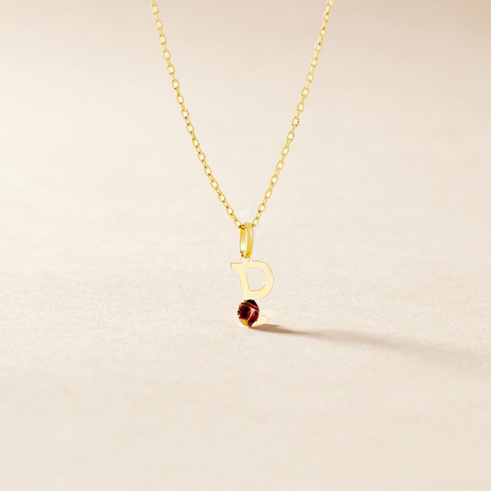 Pendentif Helidie Coccinelle Lettre Or Jaune - Pendentifs Enfant | Marc Orian