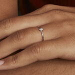 Bague Solitaire Argent Blanc  1er Solitaire Oxyde De Zirconium - Bijoux fantaisie Femme | Marc Orian