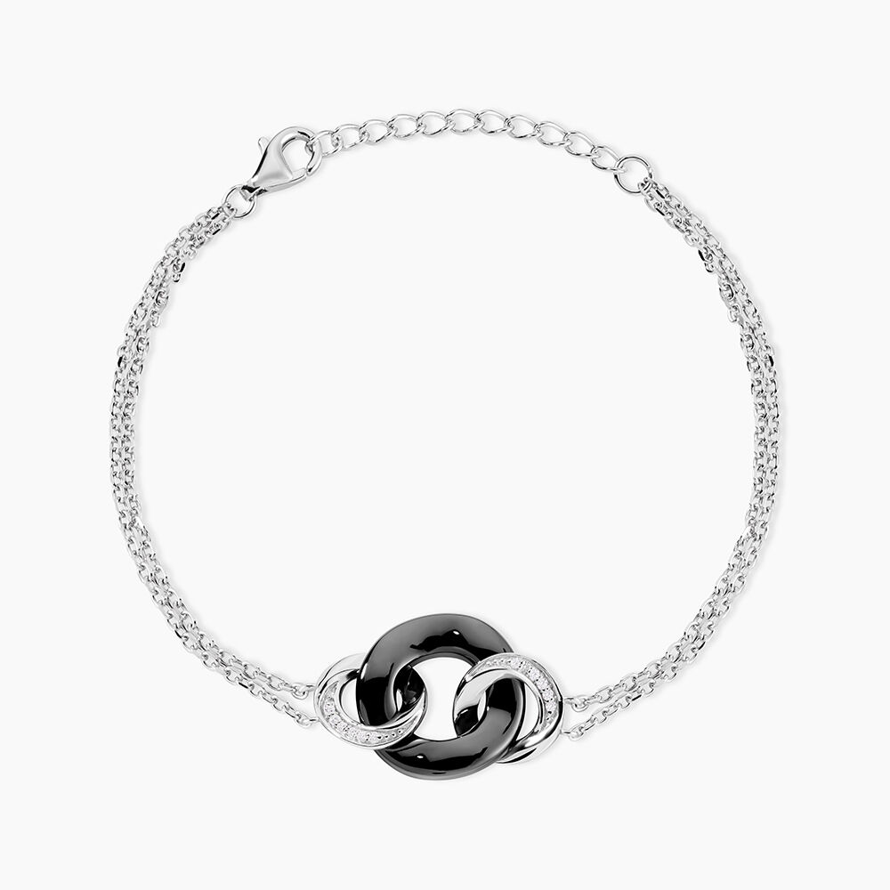 Bracelet Lola Cera Argent Blanc C&eacute;ramique Et Oxyde De Zirconium - Bracelets cha&icirc;nes Femme | Marc Orian