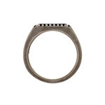 Bague Chevali&egrave;re Acier Vieillit Haris Agate - Bijoux fantaisie Homme | Marc Orian