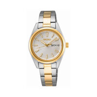cadran bicolore fond blanc bracelet acier bicolore