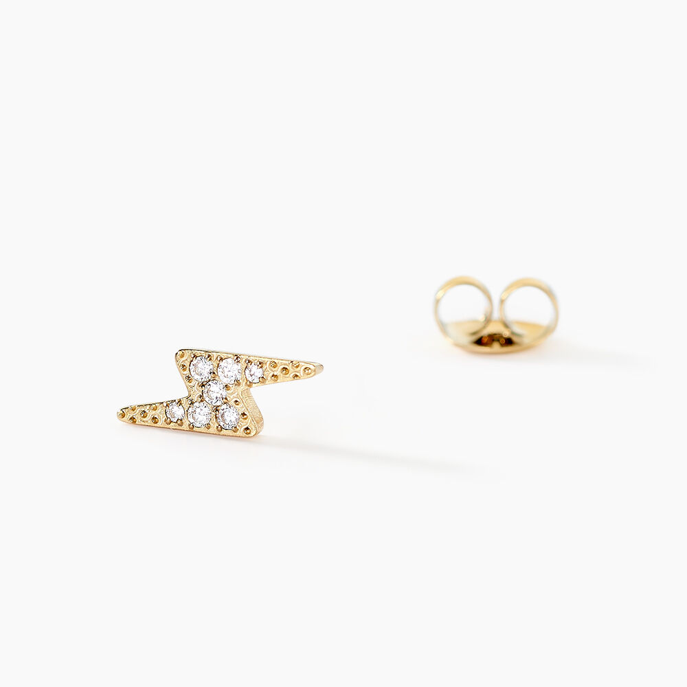 Boucles D'oreilles Puces Acier Doré Cristal - Puces Femme | Marc Orian
