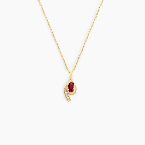 Collier Emotion Or Jaune Rubis Diamant - Colliers avec pierres Femme | Marc Orian