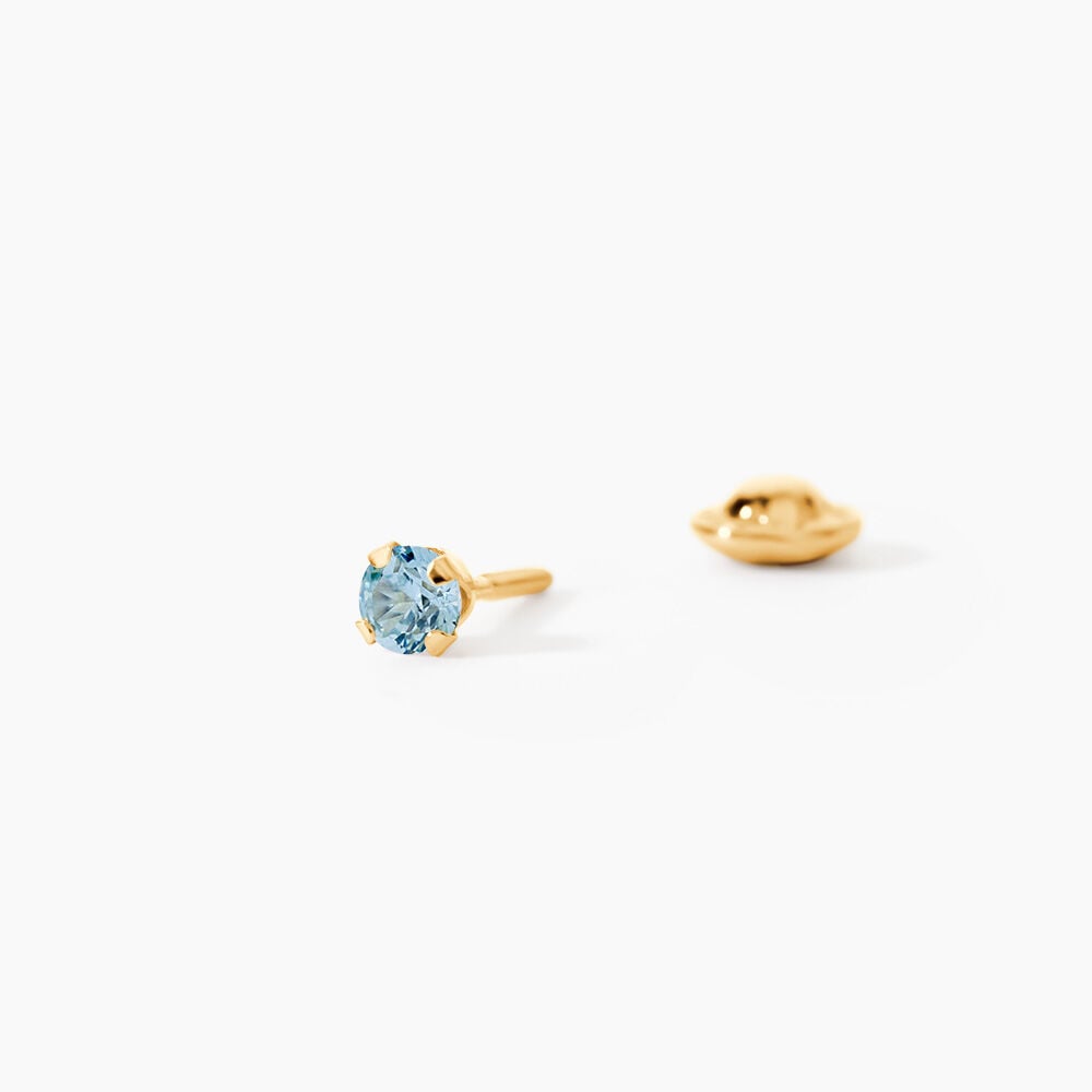 Boucles D'oreilles Puces Pepita Or Jaune Oxyde De Zirconium - Puces Famille | Marc Orian