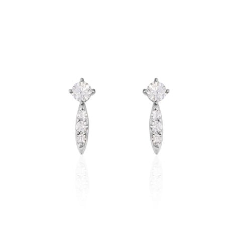 Boucles D'oreilles Puces Bormana Argent Blanc Oxyde De Zirconium - Puces Femme | Marc Orian