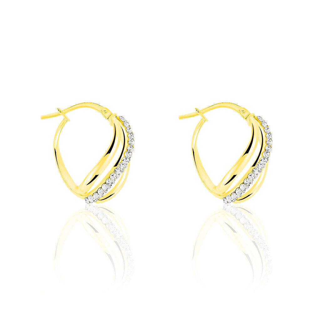 Créoles Eliseo Or Jaune Strass - Créoles Femme | Marc Orian