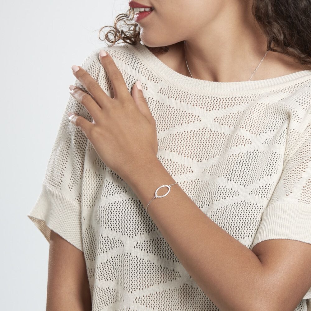 Bracelet Sana Argent Blanc Oxyde De Zirconium - Bracelets chaînes Femme | Marc Orian