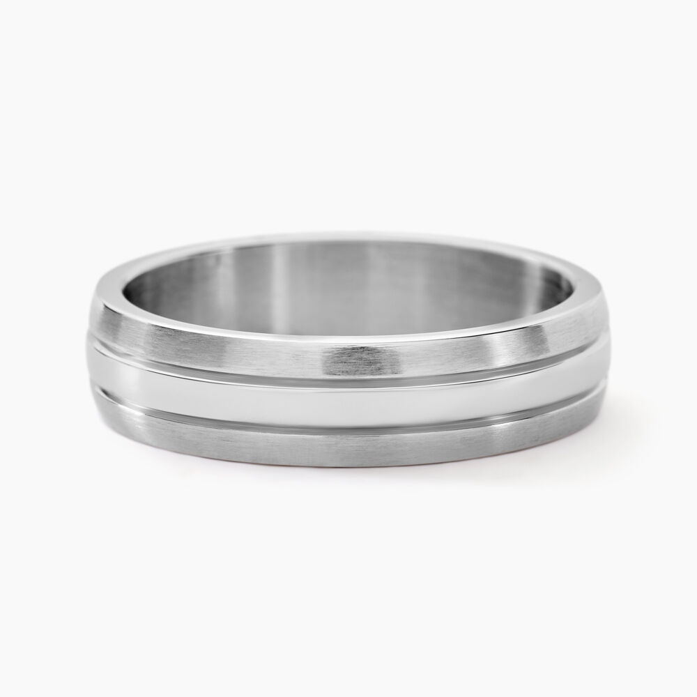 Bague Acier Blanc John - Bijoux personnalisés Homme | Marc Orian
