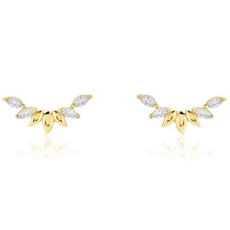 Boucles D'oreilles Puces Miyako Or Jaune Oxyde De Zirconium - Puces Femme | Marc Orian