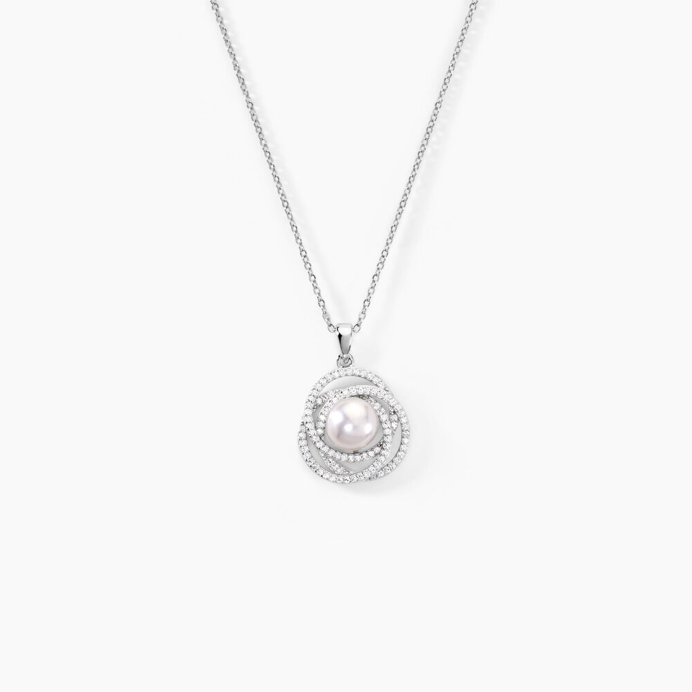 Collier Matilda Argent Blanc Perle De Culture Et Oxyde De Zirconium -  Femme | Marc Orian