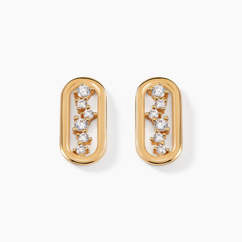 Boucles D'oreilles Puces Infinitude Plaqué Or Doré Oxyde De Zirconium - Puces Femme | Marc Orian