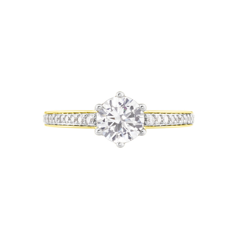 Bague Solitaire Or Jaune Telesphore Oxyde De Zirconium - Solitaires Femme | Marc Orian
