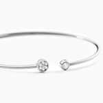 Bracelet Jonc Perline Argent Blanc Oxyde De Zirconium - Bracelets joncs Femme | Marc Orian
