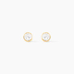 Boucles D'oreilles Puces Elda Serti Clos Or Jaune Oxyde De Zirconium - Puces Femme | Marc Orian