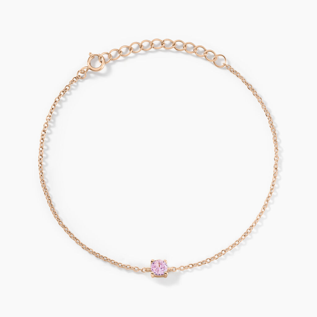 Bracelet Lylwen Argent Rose Oxyde De Zirconium - Bracelets chaînes Femme | Marc Orian