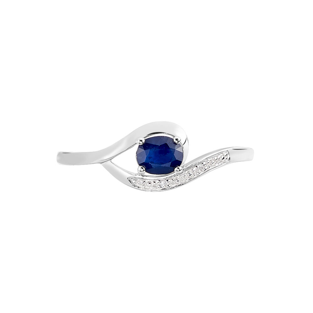 Bague Sagesse Or Blanc Saphir Et Diamant - Solitaires Femme | Marc Orian