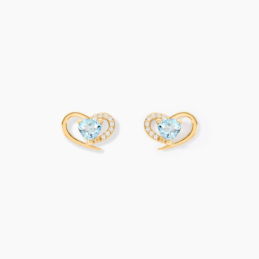 Boucles D'Oreilles Puces Creighton Or Jaune Topaze Oxyde De Zirconium - Puces Femme | Marc Orian