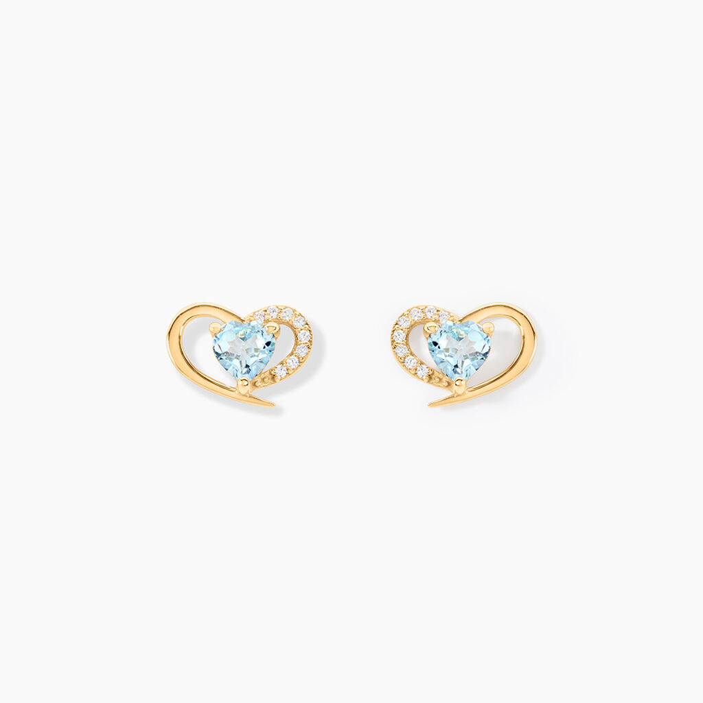Boucles D'Oreilles Puces Creighton Or Jaune Topaze Oxyde De Zirconium - Puces Femme | Marc Orian
