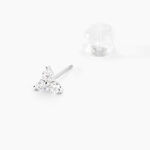 Boucles D'oreilles Puces Cassy Fleur Or Blanc Oxyde De Zirconium - Puces Femme | Marc Orian