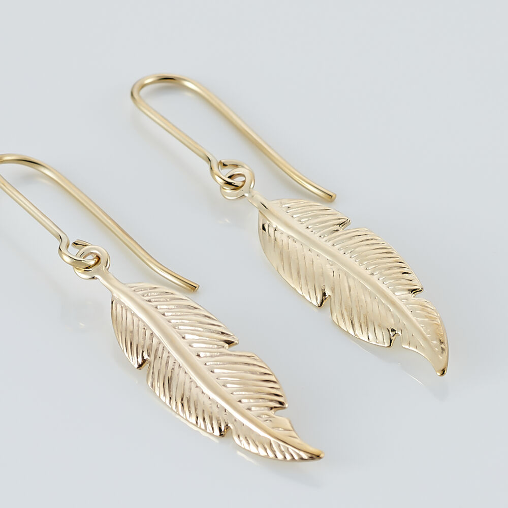 Boucles D'oreilles Pendantes Indian Nature Feuilles Or Jaune -  Femme | Marc Orian