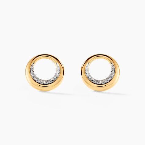 Boucles D'oreilles Puces Batoul Or Jaune Diamant - Puces Femme | Marc Orian