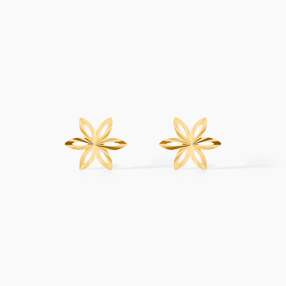 Boucles D'oreilles Puces Fadia Fleur Or Jaune - Puces Femme | Marc Orian