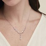 Collier Cravate Argent Blanc Benedito Oxydes De Zirconium - Colliers avec pierres Femme | Marc Orian