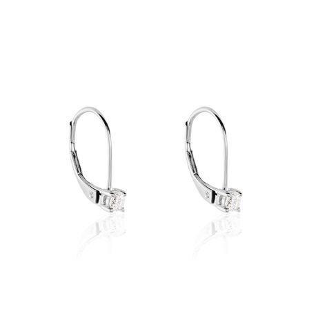 Boucles D'oreilles Pendantes Victoria Or Blanc Diamant - Boucles d'oreilles pierres précieuses Famille | Marc Orian
