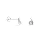 Boucles D'oreilles Puces Vrille Accompagnee Or Blanc Diamant - Puces Femme | Marc Orian