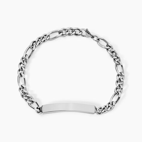 Bracelet Identit&eacute; Acier Blanc Jimmy - Gourmettes Homme | Marc Orian