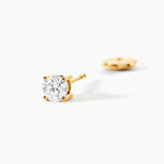 Boucles D'oreilles Puces 4 Griffes Or Jaune Diamant Synthetique - Puces Femme | Marc Orian