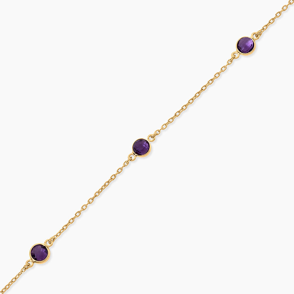 Bracelet Cressida Argent Dor&eacute; A L'Or 750/1000 Am&eacute;thyste - Bracelets cha&icirc;nes Femme | Marc Orian