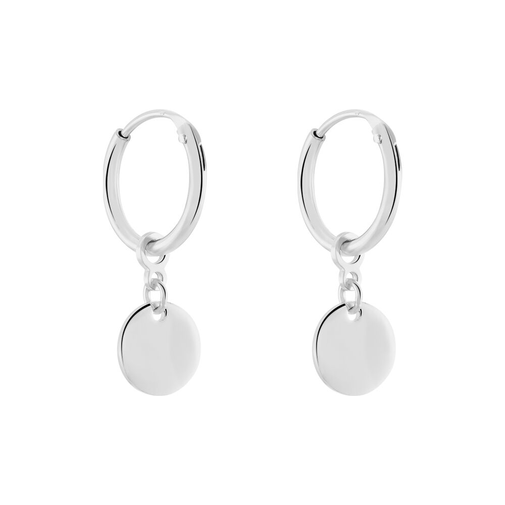Cr&eacute;oles Elvyn Argent Blanc - Boucles d'oreilles pampille Femme | Marc Orian
