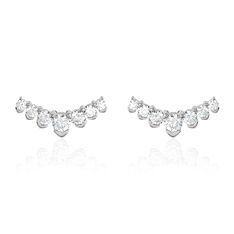 Boucles D'oreilles Puces Zuina Argent Blanc Oxyde De Zirconium - Clous d'oreilles Femme | Marc Orian