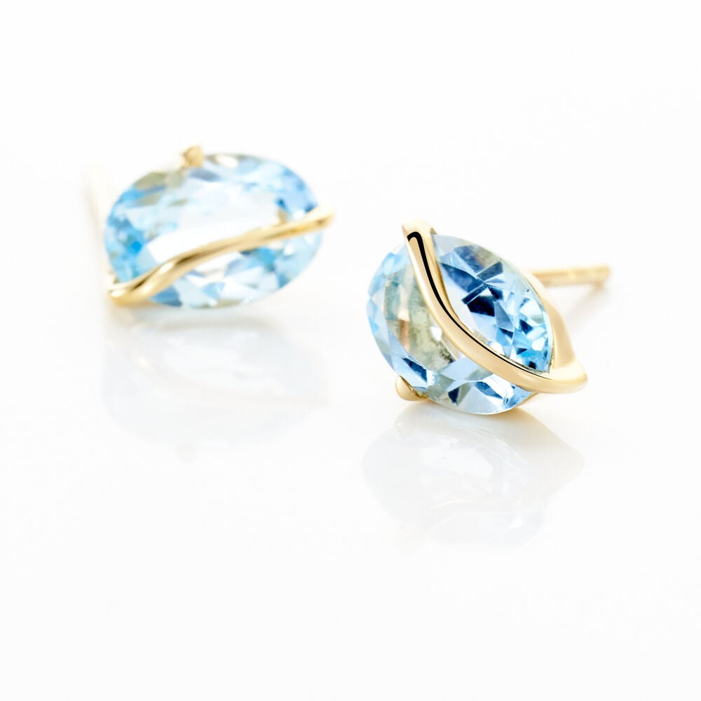 Boucles D'oreilles Puces Prudencia Or Jaune Topaze - Puces Femme | Marc Orian