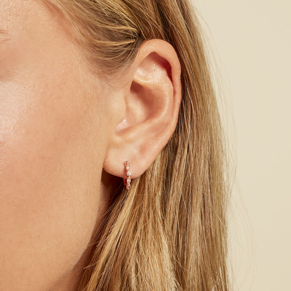 Créoles Eugenie Argent Rose Oxyde De Zirconium - Créoles Femme | Marc Orian