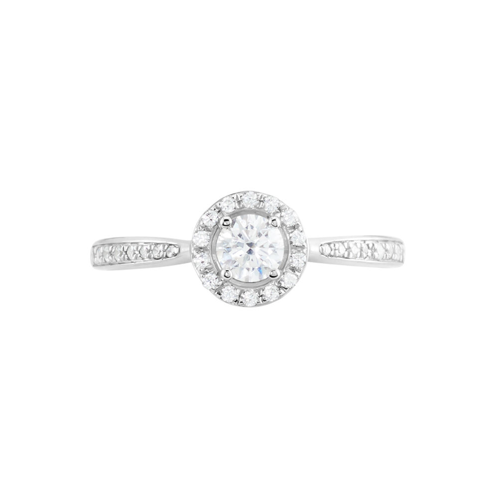Bague Or Blanc Peony Oxyde De Zirconium - Solitaires Femme | Marc Orian
