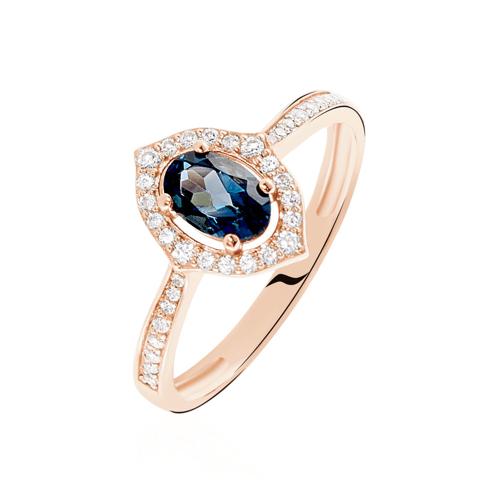 Bague Janna Or Rose Topaze Et Oxyde De Zirconium - Bagues pierres fines Femme | Marc Orian